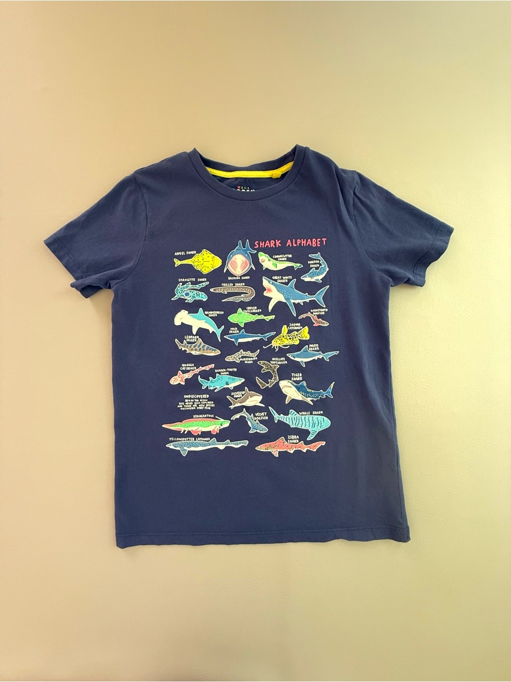 Mini Boden Shark Alphabet Glow in the Dark Kids Shirt Size 11-12Y 11 12